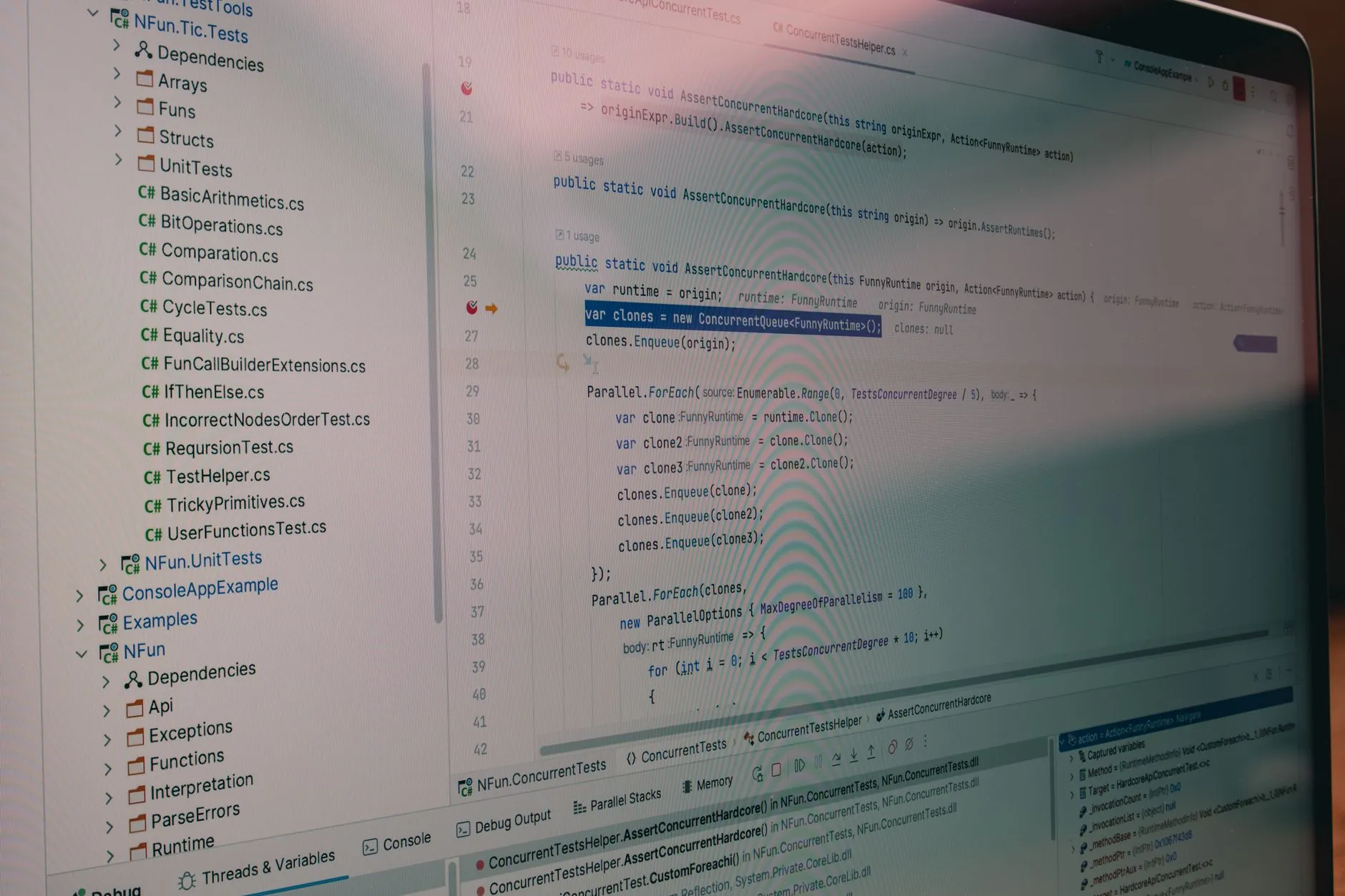Automated regression test code running on a developer screen — Avaib