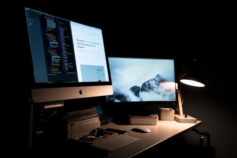 A content management system open on a desktop monitor