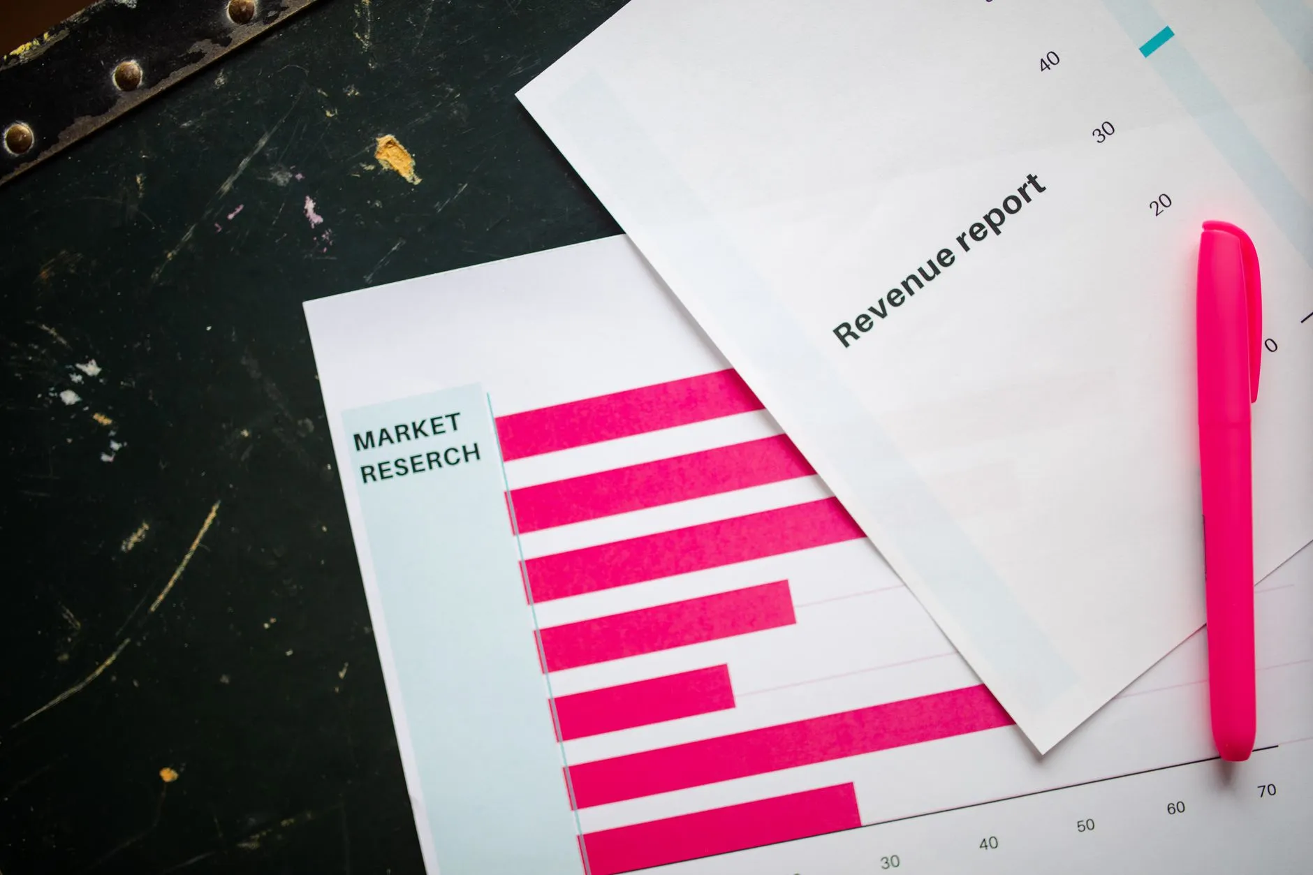 A sales manager reviewing revenue pipeline charts at a desk — Avaib