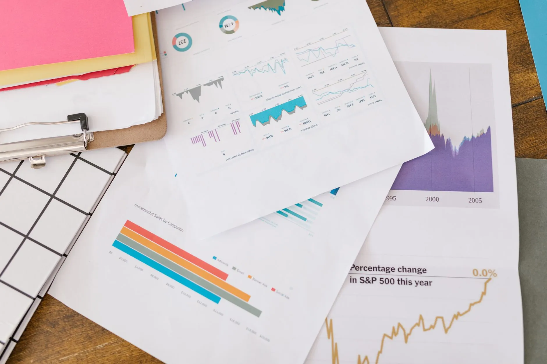 A data analyst reviewing business intelligence reports on a computer — Avaib