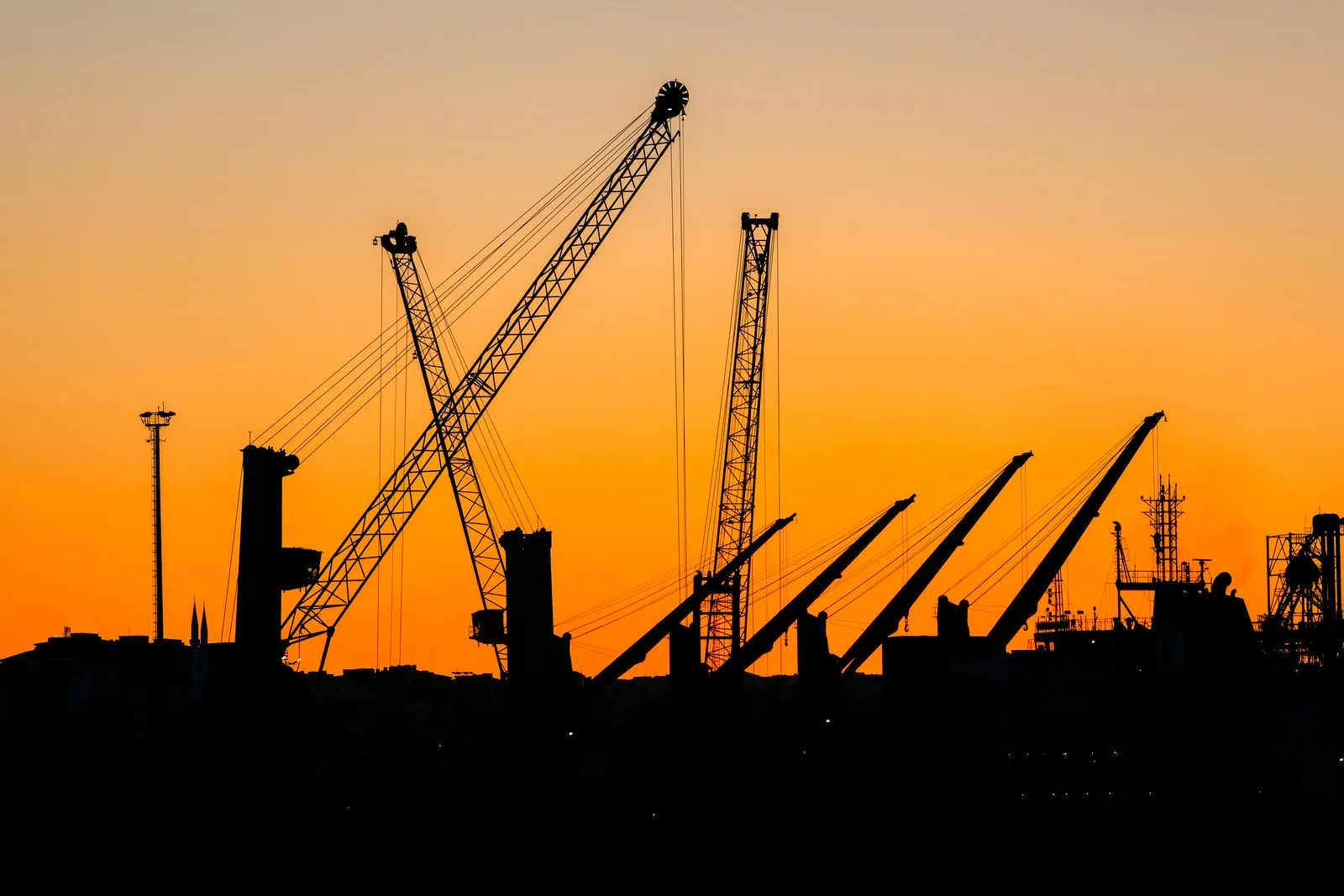 A construction site with workers on the job