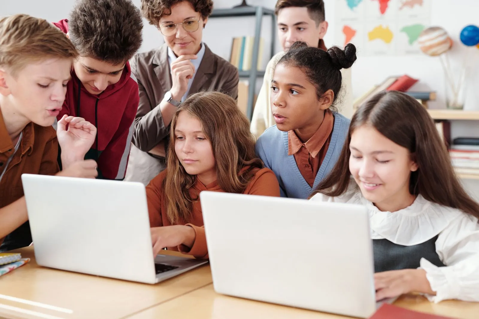 Students and staff using an education platform