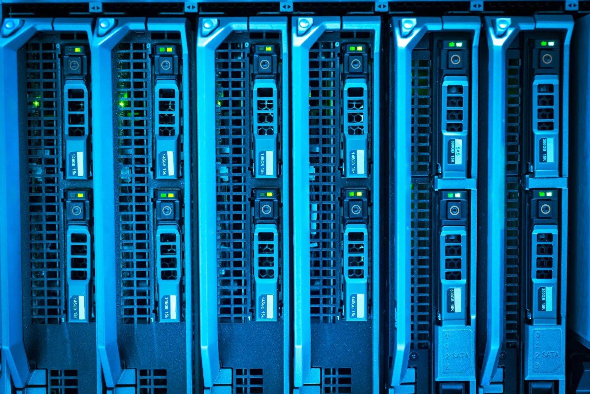 Server racks in a data centre representing internal database infrastructure — Avaib