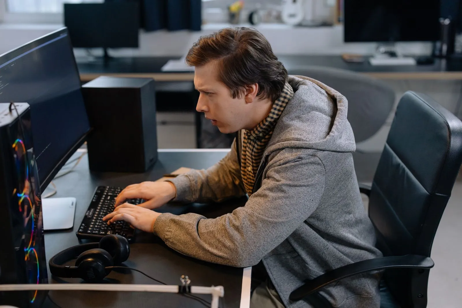 A developer modernizing an aging application on screen